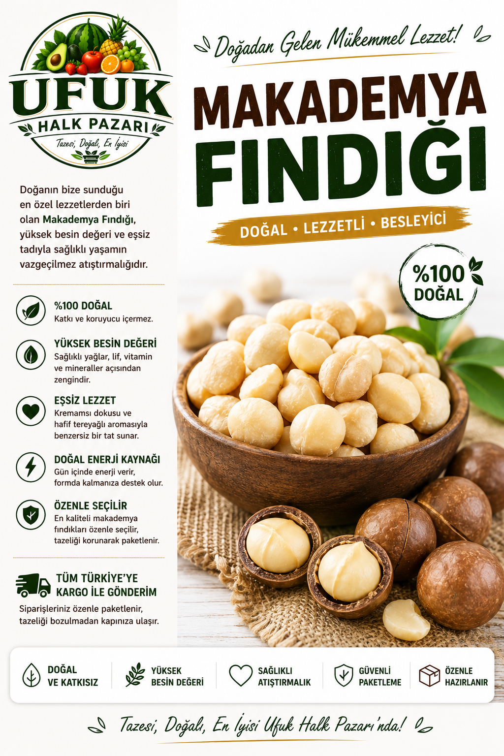 Makademya Fındığı | 500 Gr Paketli